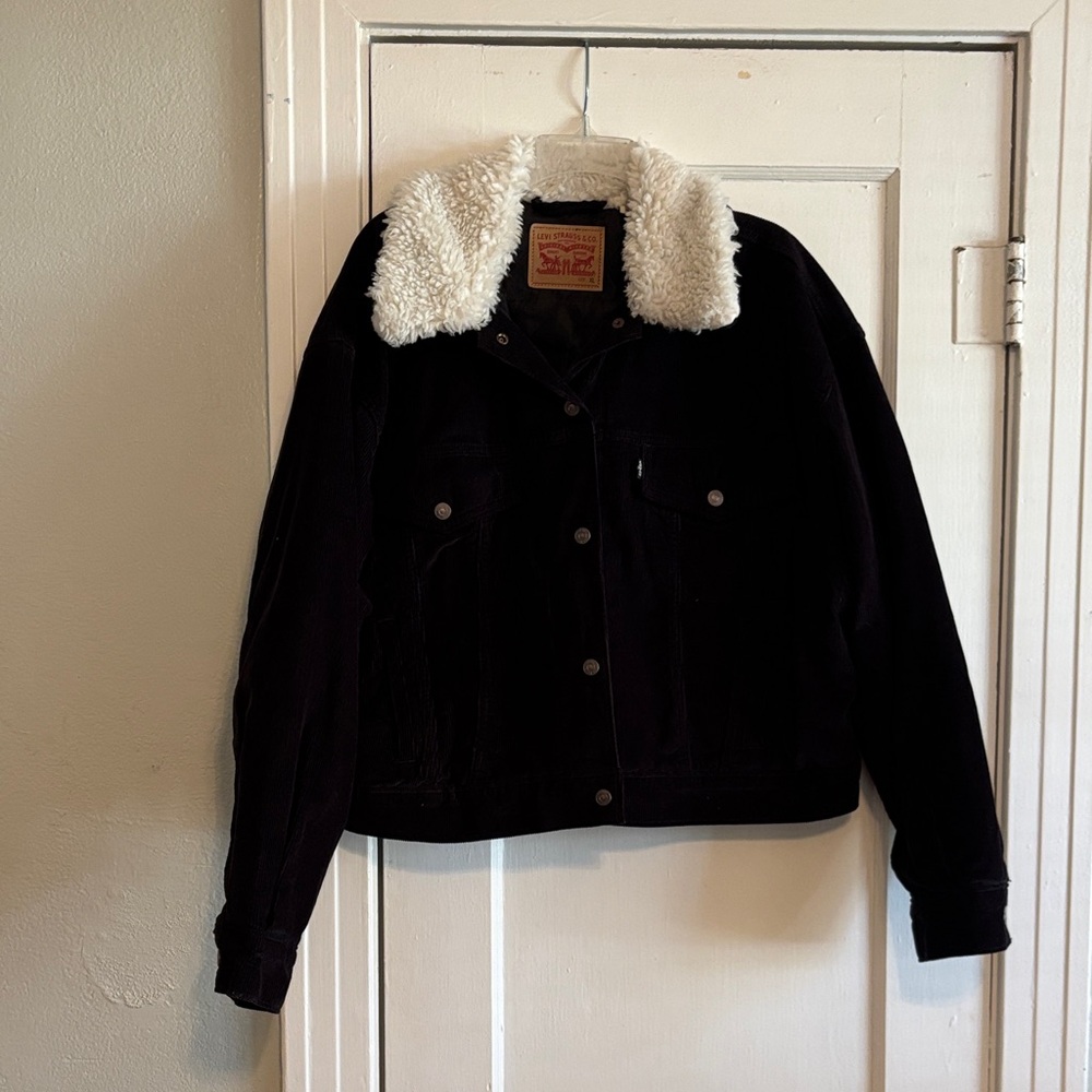 Levi's Black Sherpa-Lined Corduroy Jacket